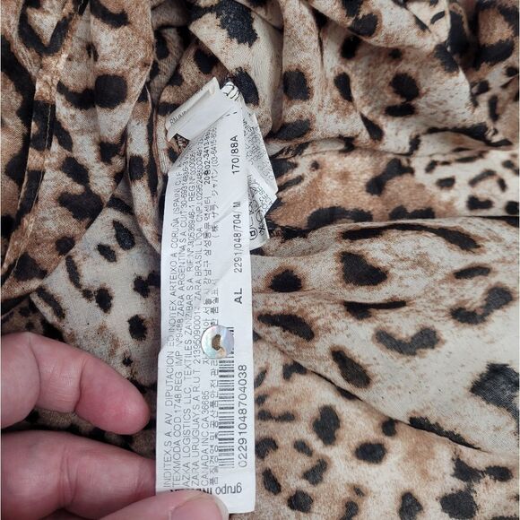 ZARA shirt big cat jaguar print oversized button‎ up cotton top M - Picture 7 of 11